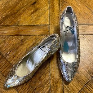 Sexy Dressy Silver Sequined Heels